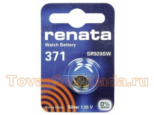 Элемент питания  AG6  RENATA 371 SR920SW BL-1