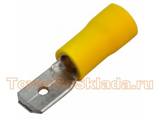Клемма плоская изолированная штекер 6.3 мм 4-6 мм.кв. (РПи-п 6.0-(6.3)) желтая REXANT
