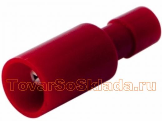 Разъем штекерный полностью изолированный штекер 4 мм 0.5-1.5 мм? (РШПи-п 1.5-4/РШИп 1,25-4) красный