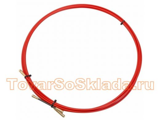 Протяжка кабельная (мини УЗК в бухте), стеклопруток, d=3,5 мм 5 м красная