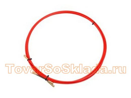 Протяжка кабельная (мини УЗК в бухте), стеклопруток, d=3,5 мм, 3 м красная