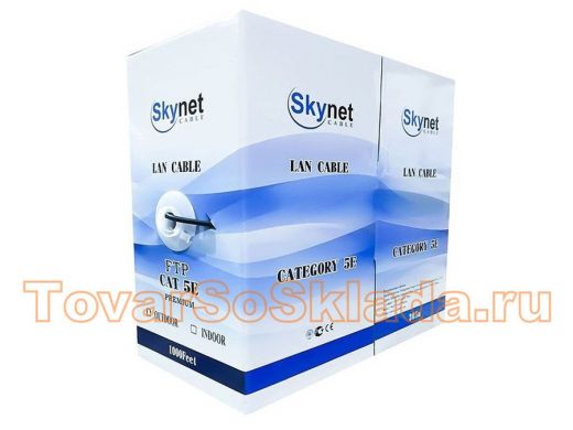 Кабель UTP  SkyNet Light indoor 4x2x0,46,медный, FLUKE TEST,кат.5e, однож.,305м, серый CSL-U,за1метр