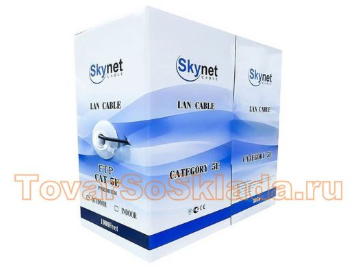 Кабель UTP  SkyNet Standart UTP indoor 4x2x0,48, медный, FLUKE TEST, 5e, однож, 305 м, box, серый CS
