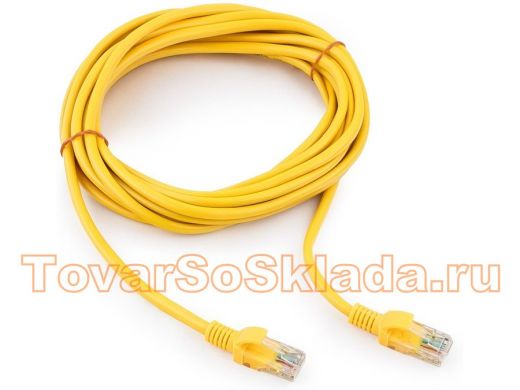 Патч-корд Cablexpert PP10-5M/Y кат.5, 5м, медный UTP литой, многожильный (жёлтый) PP10-5M/Y