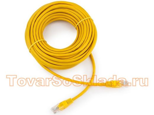 Патч-корд Cablexpert PP10-10M/Y кат.5, 10м, медный UTP литой, многожильный (жёлтый) PP10-10M/Y