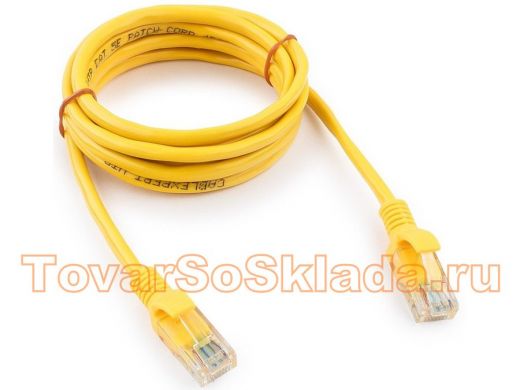 Патч-корд Cablexpert PP12-2M/Y кат.5e, 2м, UTP литой, многожильный (жёлтый) PP12-2M/Y