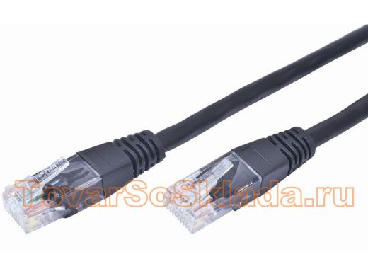 Патч-корд Cablexpert кат.6, 1м, FTP литой, многожильный (чёрный) PP6-1M/BK