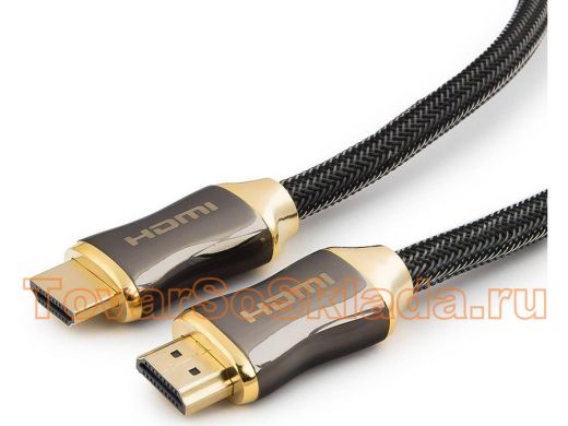 Шнур  HDMI / HDMI  4,5м  Cablexpert, Platinum,  v2.0, M/M, позол.разъемы,титановый металлический