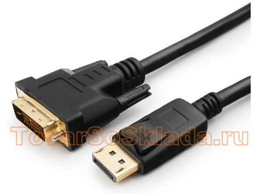 Кабель DisplayPort / DVI  3,0м  Cablexpert CC-DPM-DVIM-3M, 20M/25M,черный,экран,пакет CC-DPM-DVIM-3M