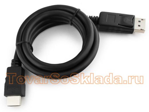 Шнур DisplayPort штекер / HDMI штекер 1метр  Cablexpert CC-DP-HDMI-1M  20M/19M, черный, экран