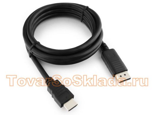 Кабель DisplayPort / HDMI  1,8м  Cablexpert CC-DP-HDMI-6, 20M/19M, черный, экран, пакет