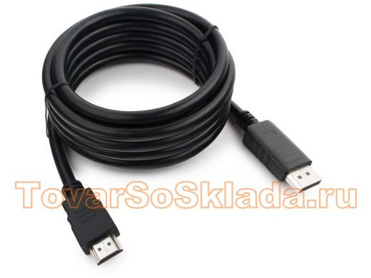 Кабель DisplayPort / HDMI  3,0м  Cablexpert CC-DP-HDMI-3M  20M/19M, черный, экран, пакет