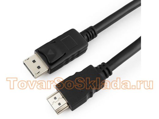 Кабель DisplayPort / HDMI  5.0м  Cablexpert CC-DP-HDMI-5M, 20M/19M, черный, экран, пакет