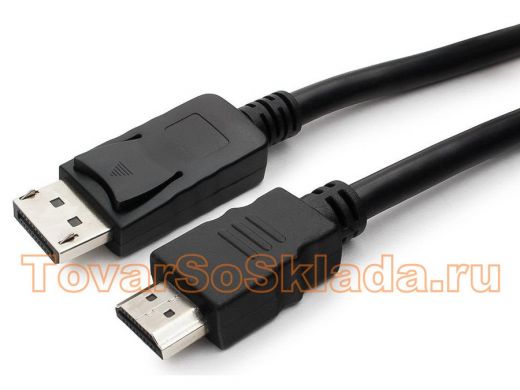 Кабель DisplayPort / HDMI  7,5м  Cablexpert CC-DP-HDMI-7.5M  20M/19M, черный, экран, пакет