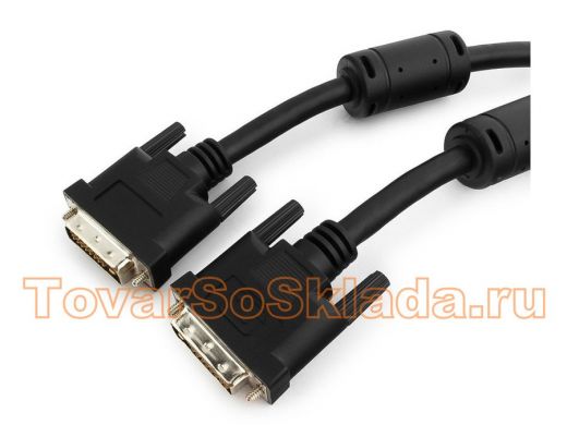 Кабель DVI-D  4,5м single link Cablexpert CC-DVI-BK-15, 19M/19M черный, экран, феррит.кольца, пакет