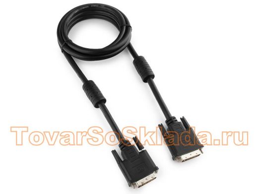Кабель DVI-D  1,8м  dual link Cablexpert CC-DVI2-BK-6, 25M/25M,черный,экран, феррит.кольца, пакет C