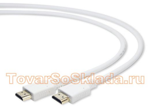 Шнур  HDMI / HDMI  1,8м  Cablexpert CC-HDMI4-W-6, v1.4, 19M/19M, белый, позол.разъемы, экран