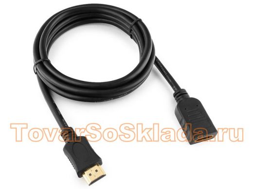 Удлинитель кабеля HDMI Cablexpert CC-HDMI4X-6, 1.8м, v2.0, 19M/19F, черный, позол.разъемы, экран, па