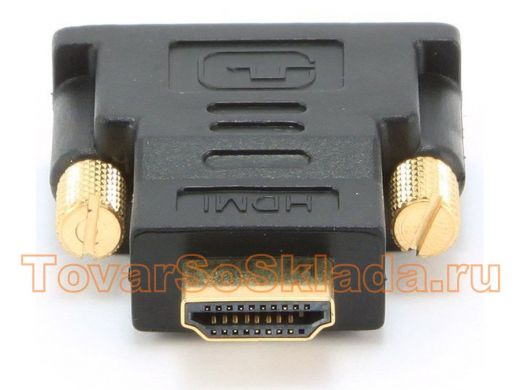 Переходник HDMI-DVI Cablexpert A-HDMI-DVI-1, 19M/19M, золотые разъемы, пакет A-HDMI-DVI-1