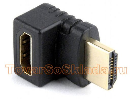 Переходник HDMI-HDMI Cablexpert A-HDMI270-FML, 19F/19M, угловой соединитель 270 градусов, золотые ра