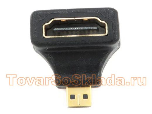 Переходник HDMI-microHDMI Cablexpert A-HDMI-FDML, 19F/19M, угловой, золотые разъемы, пакет A-HDMI-FD