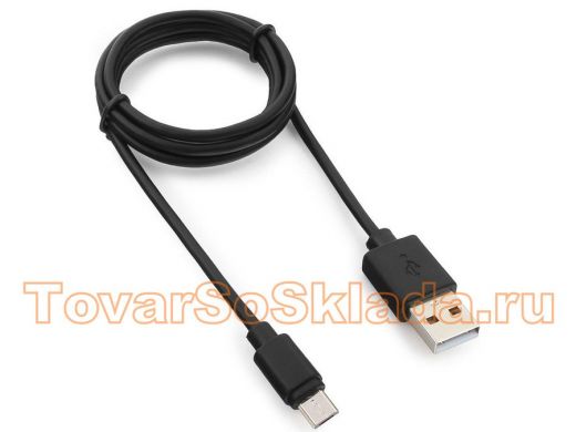 Кабель микро USB (AM/microBM)  1.0 м Pro Гарнизон GCC-mUSB2-AMBM-1M, USB 2.0, черный