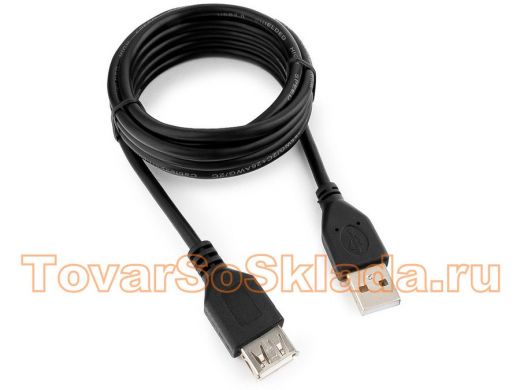 Кабель-удлинитель USB AM/AF  1.8м Pro Cablexpert CCP-USB2-AMAF-6,  USB2. экран,черный, пакет