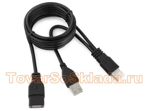 Кабель удлинитель USB2.0 Pro Cablexpert CCP-USB22-AMAF-6, 2xAM/AF, 1.8м, экран, черный, пакет CCP-US
