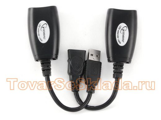 Кабель-удлинитель USB AM/AF  Cablexpert UAE-30M USB AM-AF/RJ45Fx2 UAE-30M,  USB 2.0  по вит. паре