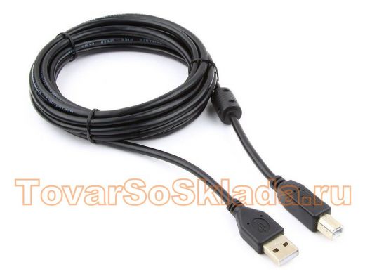 Кабель USB 2.0 Pro Cablexpert CCF-USB2-AMBM-10, AM/BM, 3м, экран, феррит.кольцо, черный, пакет CCF-U