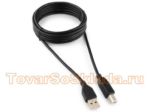 Кабель USB 2.0 Pro Cablexpert CCP-USB2-AMBM-10, AM/BM, 3.0м, экран, черный, пакет CCP-USB2-AMBM-10