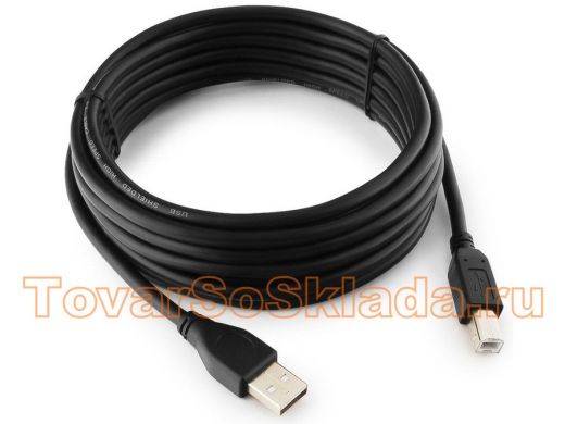 Кабель USB 2.0 Pro Cablexpert CCP-USB2-AMBM-15, AM/BM, 4.5м, экран, черный, пакет CCP-USB2-AMBM-15