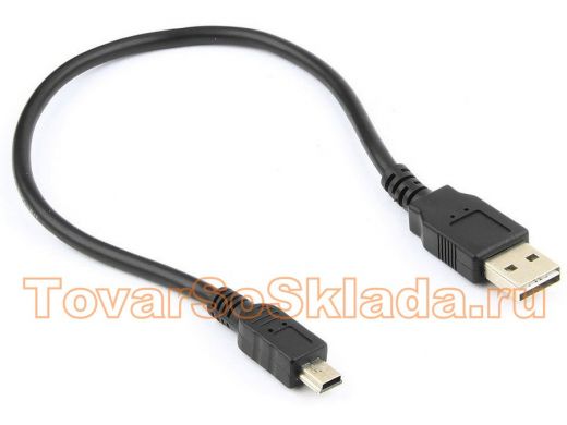 Кабель USB 2.0 Cablexpert CC-5PUSB2D-0.3M, мультиразъем USB, AM/miniB 5P, 30cм, пакет CC-5PUSB2D-0.3