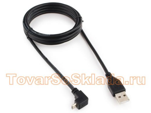 Кабель микро USB (AM/microBM)  1.8 м Pro Cablexpert CCP-mUSB2-AMBM90-6,USB 2.0, угловой,экран,черный