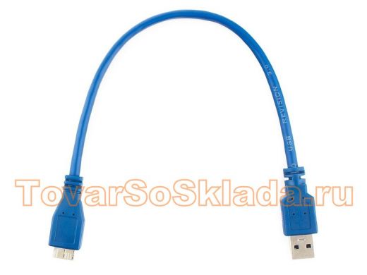 Кабель микро USB (AM/microBM)  0.3 м Pro Cablexpert CCP-mUSB3-AMBM-1,USB 3.0,  экран, синий