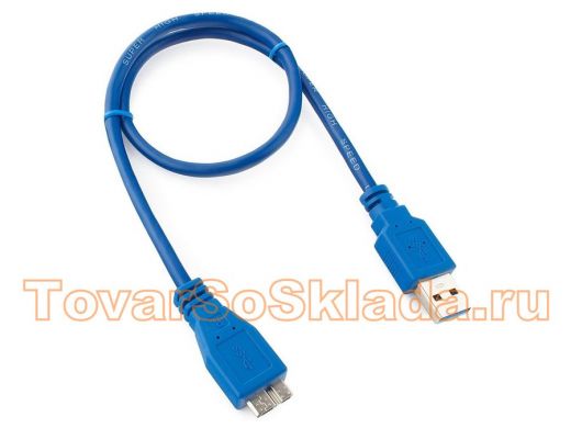 Кабель микро USB (AM/microBM)  0.5 м Pro Cablexpert CCP-mUSB3-AMBM-0.5M, USB 3.0, экран