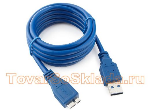 Кабель микро USB (AM/microBM)  1.8 м Pro Cablexpert CCP-mUSB3-AMBM-6, USB 3.0, экран, синий