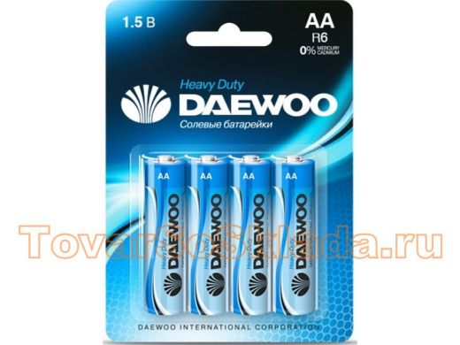 Батарейка R6  Daewoo  ( в блистере :4шт  , в коробке: 60шт) (цена за 1 элемент)