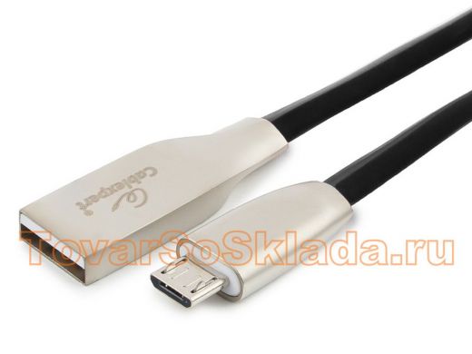 Кабель микро USB (AM/microBM)  0.5 м Cablexpert CC-G-mUSB01Bk-0.5M, USB 2.0,серия Gold,черный