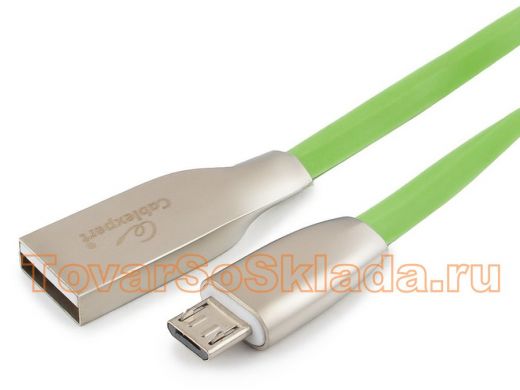 Кабель микро USB (AM/microBM)  1.0 м Cablexpert CC-G-mUSB01Gn-1M,USB 2.0, серия Gold, зеленый