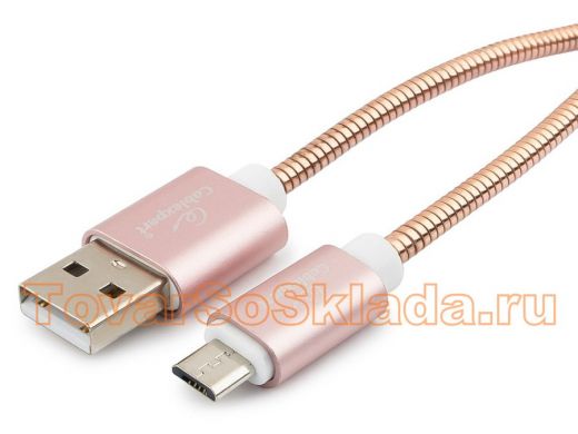 Кабель микро USB (AM/microBM)  1.0 м Cablexpert CC-G-mUSB02Cu-1M, USB 2.0,, длина ,золото
