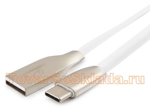 Шнур USB / Type-C Cablexpert CC-G-USBC01W-1.8M, AM/Type-C, серия Gold, длина 1.8м, белый, блистер, 2