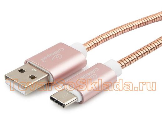 Шнур USB / Type-C Cablexpert CC-G-USBC02Cu-1.8M, AM/Type-C, серия Gold, длина 1.8м, золото, блистер