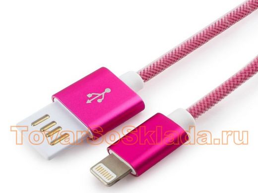 Шнур USB / Lightning (iPhone) Cablexpert CCB-ApUSBr1m, армированная оплетка