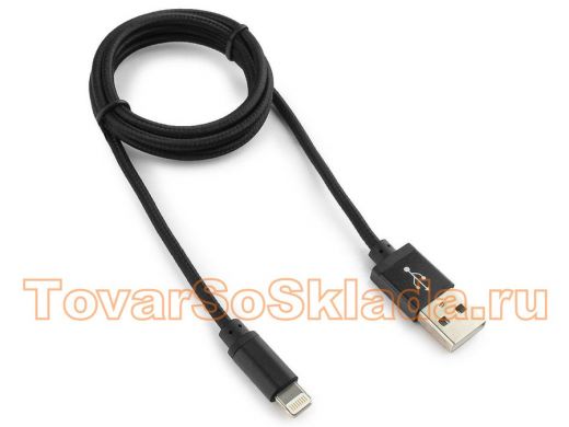 Шнур USB / Lightning (iPhone) Cablexpert CC-ApUSB2bk1m ейлоновая оплетка