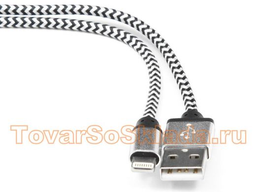 Шнур USB / Lightning (iPhone) Cablexpert CC-ApUSB2sr1m нейлоновая оплетка