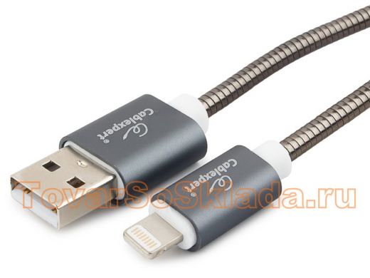 Шнур USB / Lightning (iPhone) Cablexpert CC-G-APUSB02Gy-1M титан