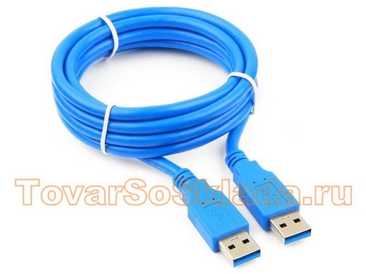 Кабель USB 3.0 Pro Cablexpert CCP-USB3-AMAM-6, AM/AM, 1.8м, экран, синий, пакет CCP-USB3-AMAM-6