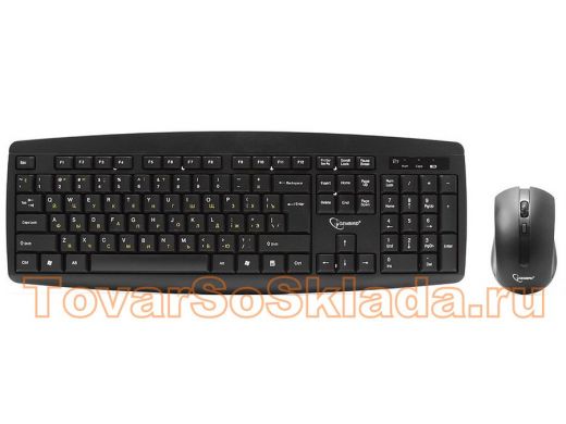 Беспроводной комплект клавиатура+мышь Gembird KBS-8000, 2.4ГГц, черный