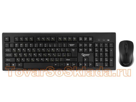 Беспроводной комплект клавиатура+мышь Gembird KBS-8002, 2.4ГГц, черный
